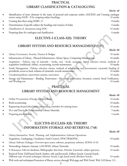  Library and Information Sciences Syllabus 