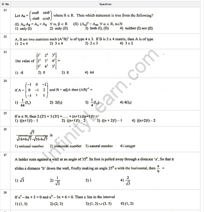 EAMCET Model Paper 02 Infinity Learn by Sri Chaitanya