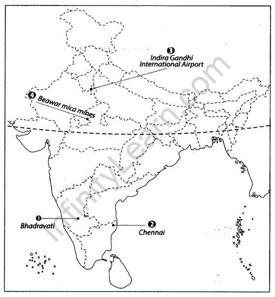 Class 10 Geography Map Work Chapter 6 Manufacturing Industries