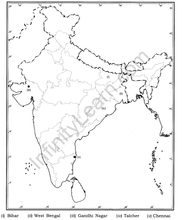 Class 12 Geography NCERT Solutions Chapter 12 Geographical Perspective on Selected Issues and Problems Map Based Questions Q2