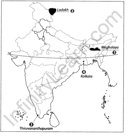 Class 9 Geography Map Work Chapter 4 Climate a7.1