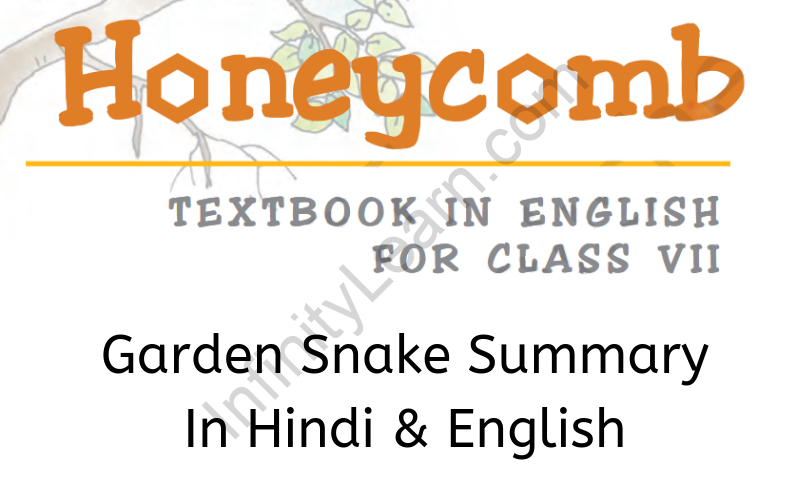 Garden Snake Summary Class 7 English