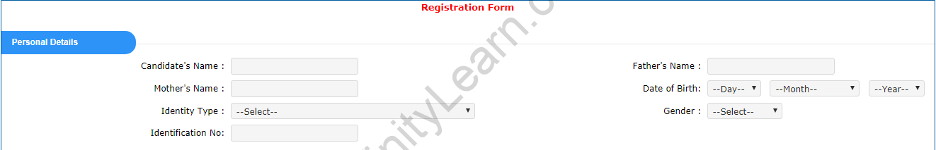 JEE Main Application Form - Personal Details