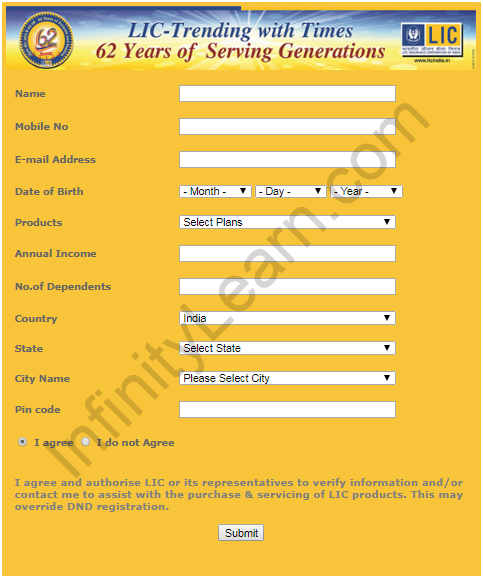 LIC Scholarship Application Form