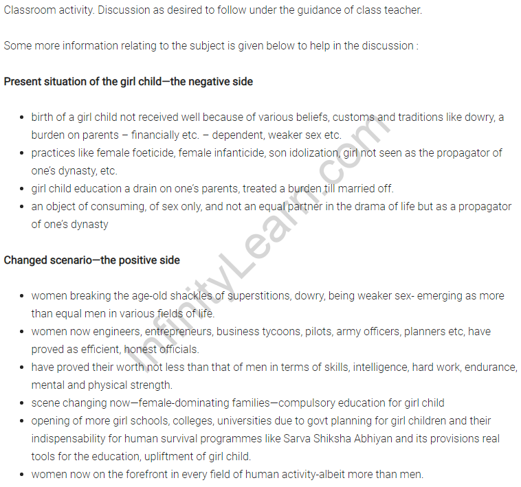 NCERT Solutions for Class 10 English Main Course Book Unit 2 Education Chapter 2 Educating the Girl Child Q4