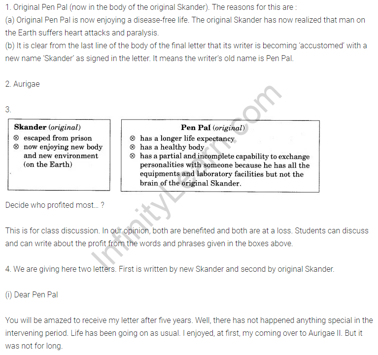 NCERT Solutions for Class 10 English Main Course Book Unit 3 Science Chapter 4 Letters from the planet Aurigae II Q6