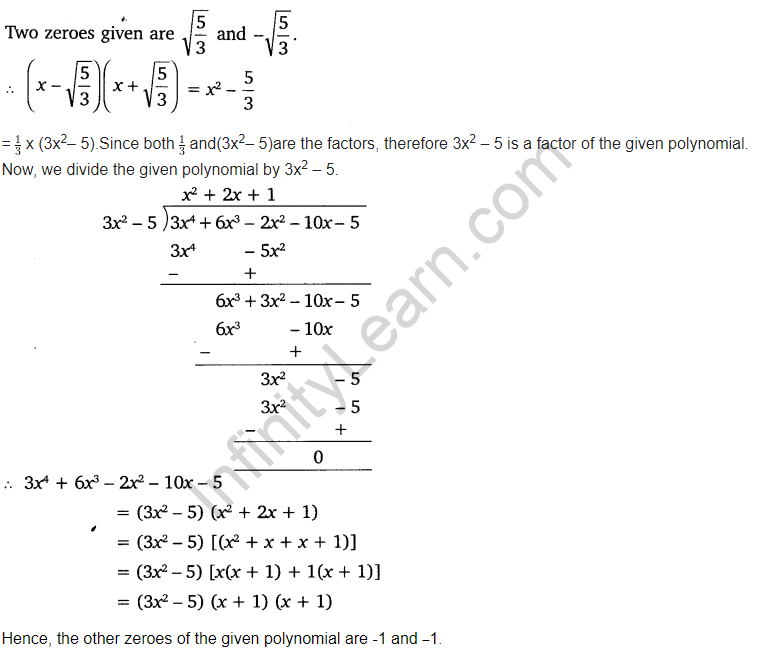 Polynomials Class 10 Chapter 2 Maths NCERT Solutions Ex 2.3 Q3