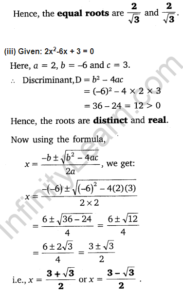 NCERT Solutions for Class 10 Maths Chapter 4 Quadratic Equations Exercise 4.4 PDF Download Q1.1
