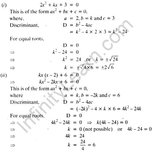 NCERT Solutions for Class 10 Maths Chapter 4 Quadratic Equations Exercise 4.4 Q2