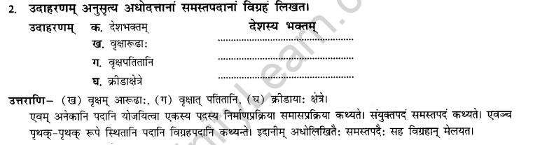 NCERT Solutions for Class 10th Sanskrit Chapter 3 Samasah 2