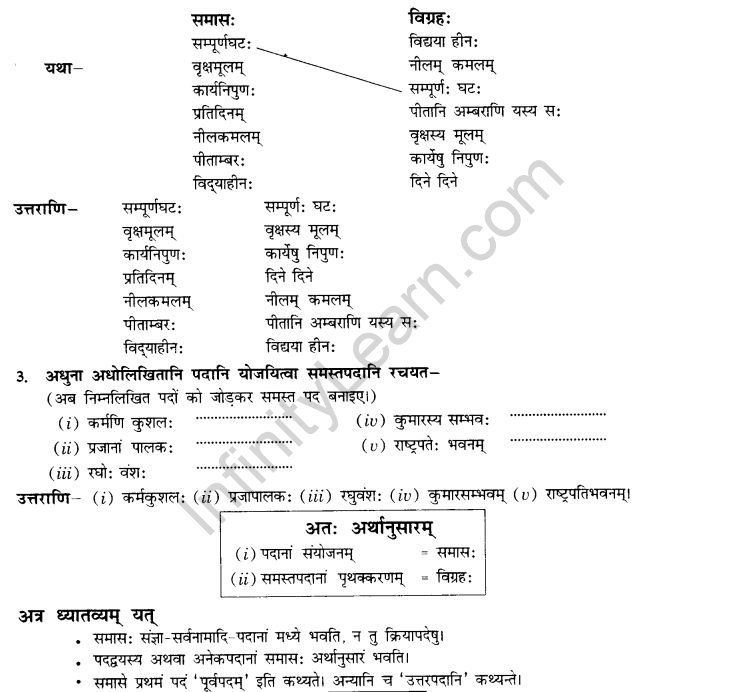NCERT Solutions for Class 10th Sanskrit Chapter 3 Samasah 3