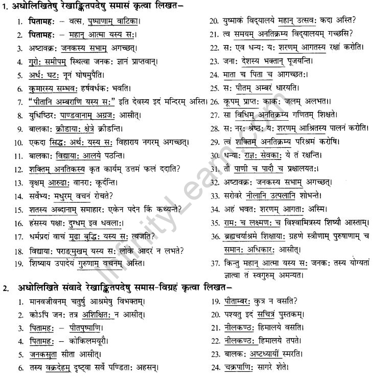 NCERT Solutions for Class 10th Sanskrit Chapter 3 Samasah 31