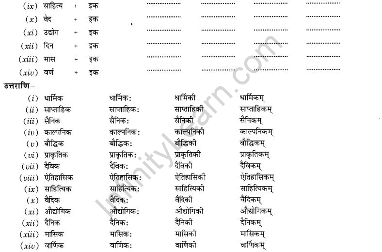 NCERT Solutions for Class 10th Sanskrit Chapter 4 Pratyayah 28