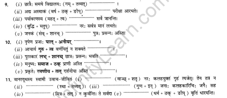 NCERT Solutions for Class 10th Sanskrit Chapter 4 Pratyayah 46