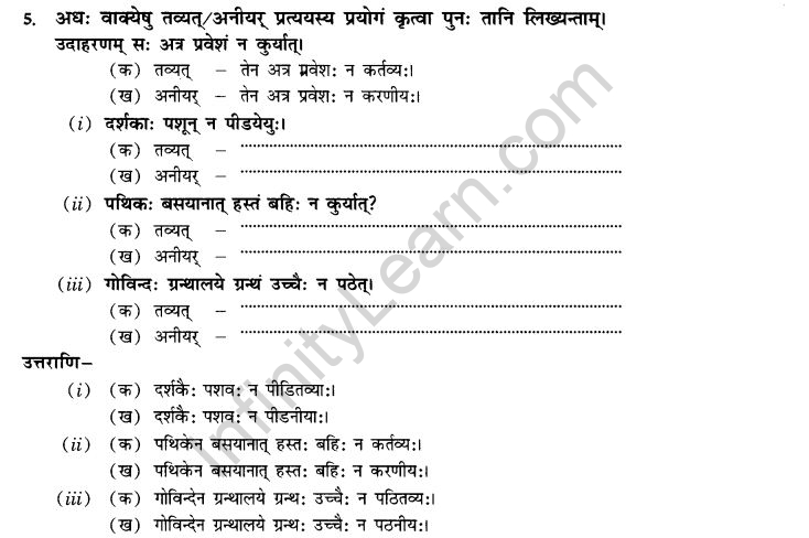 NCERT Solutions for Class 10th Sanskrit Chapter 4 Pratyayah 5