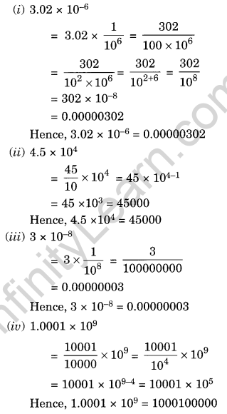 NCERT Solutions for Class 8 Maths Chapter 12 Exponents and Powers Ex 12.2 Q2