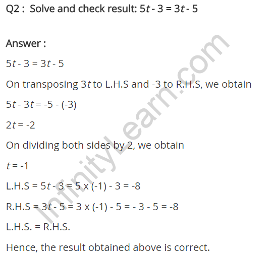 NCERT Solutions for Class 8 Maths Chapter 2 Linear Equations in One Variable Ex 2.3 q-2