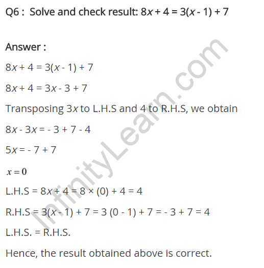 NCERT Solutions for Class 8 Maths Chapter 2 Linear Equations in One Variable Ex 2.3 q-6