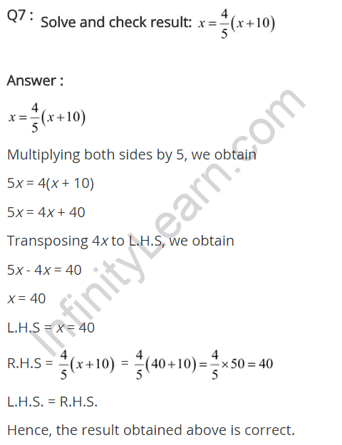 NCERT Solutions for Class 8 Maths Chapter 2 Linear Equations in One Variable Ex 2.3 q-7