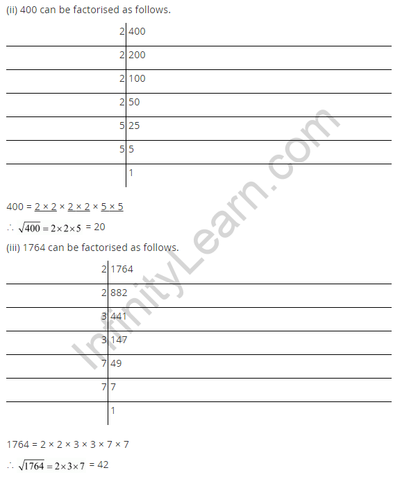 NCERT Solutions for Class 8 Maths Chapter 6 Squares and Square Roots Ex 6.3 Q4.1