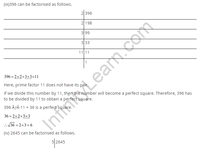 NCERT Solutions for Class 8 Maths Chapter 6 Squares and Square Roots Ex 6.3 Q6.2