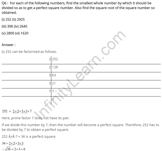 NCERT Solutions for Class 8 Maths Chapter 6 Squares and Square Roots Ex 6.3 Q6