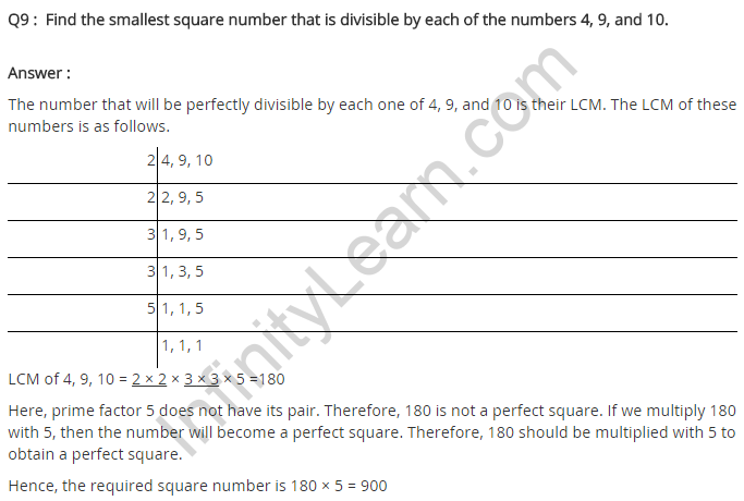 NCERT Solutions for Class 8 Maths Chapter 6 Squares and Square Roots Ex 6.3 Q9