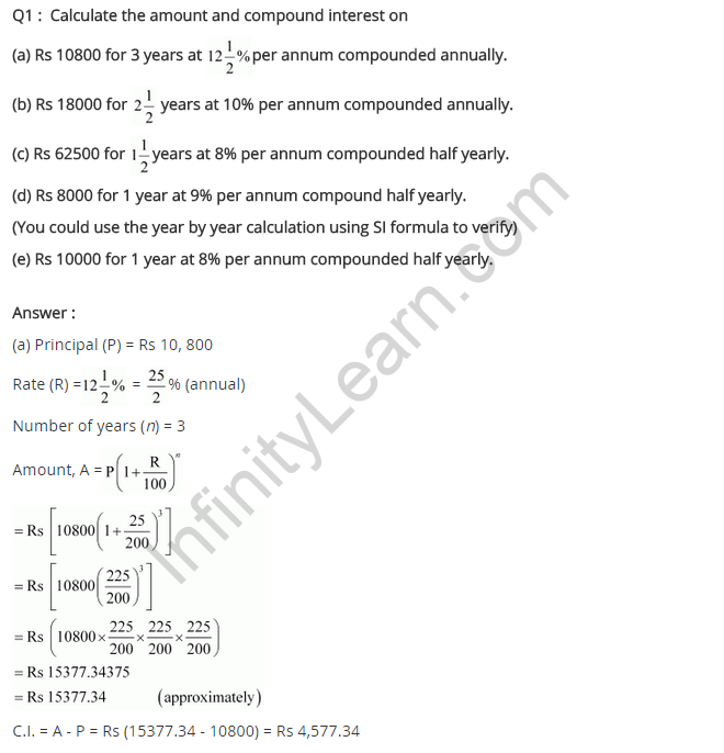 NCERT Solutions for Class 8 Maths Chapter 8 Comparing Quantities Ex 8.3 q-1