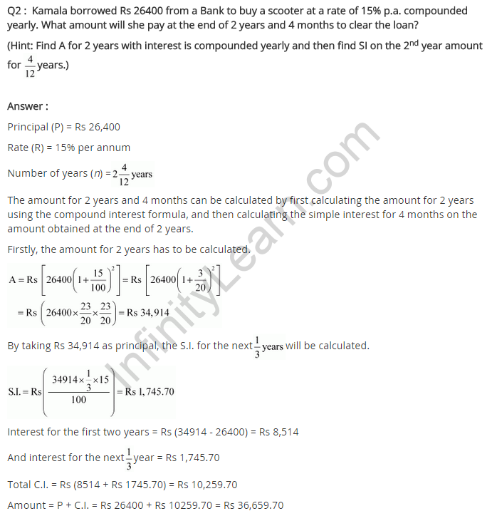 NCERT Solutions for Class 8 Maths Chapter 8 Comparing Quantities Ex 8.3 q-2