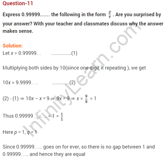NCERT Solutions for Class 9 Maths Chapter 1 Number Systems Ex 1.3 q11