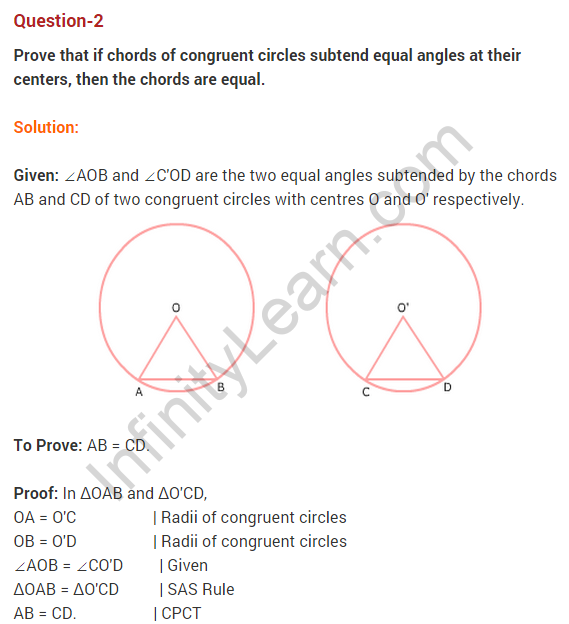 NCERT Solutions for Class 9 Maths Chapter 10 Circles Ex 10.2 A2