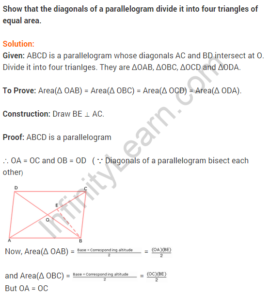 NCERT Solutions for Class 9 Maths Chapter 9 Areas of Parallelograms and Triangles Ex 9.3 A3
