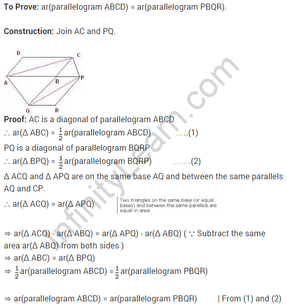 NCERT Solutions for Class 9 Maths Chapter 9 Areas of Parallelograms and Triangles Ex 9.3 A9.1