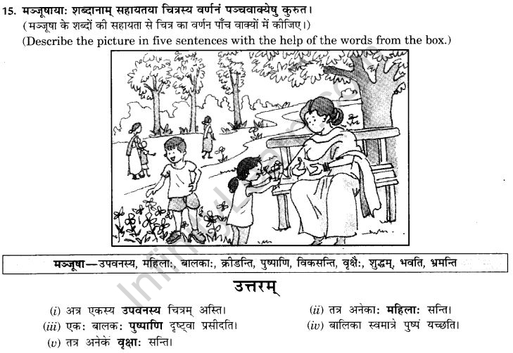 NCERT Solutions for Class 9th Sanskrit Chapter 4 चित्राधारितम् वर्णनम् 16