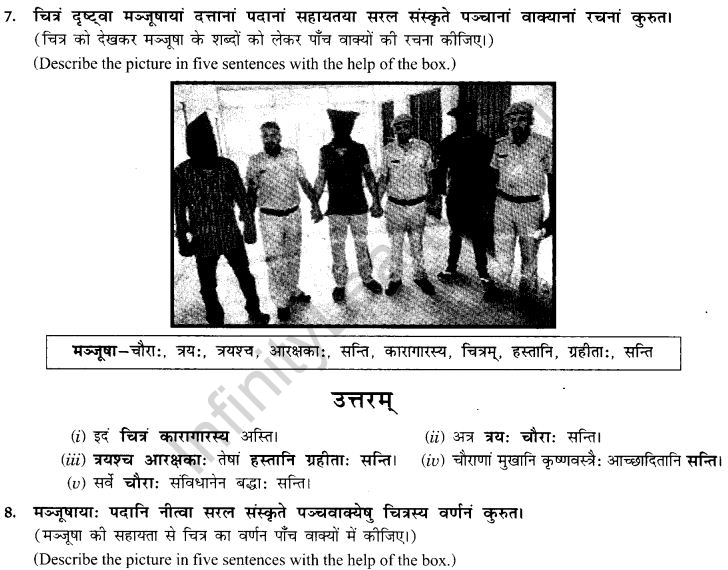 NCERT Solutions for Class 9th Sanskrit Chapter 4 चित्राधारितम् वर्णनम् 8