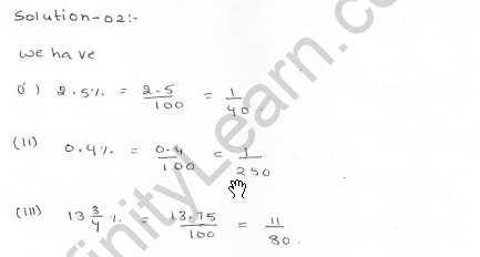 RD Sharma class 7 solutions 11.Percentage Ex-11.2 Q 2