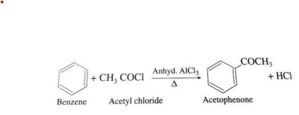 Benzene Reacts with Acetyl Chloride