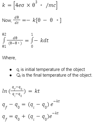 derivation of Newton's law of cooling