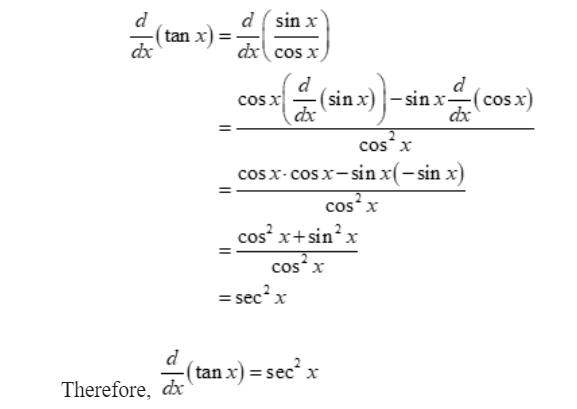 Derivative of Tan(x) using Quotient Rule