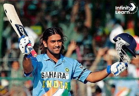 MS Dhoni with long hair