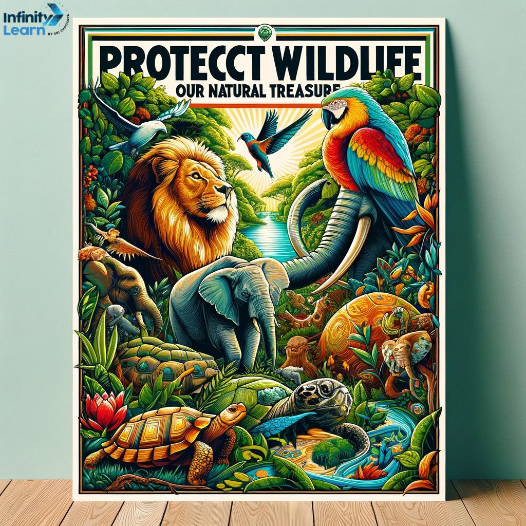 Save Animals Poster with Slogan