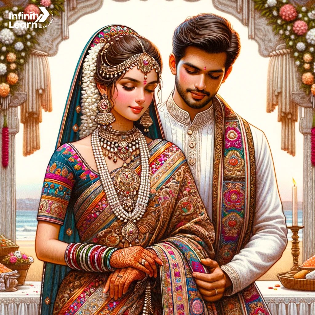 Goan wedding couple in traditional costume of Goa, India Stock Vector |  Adobe Stock