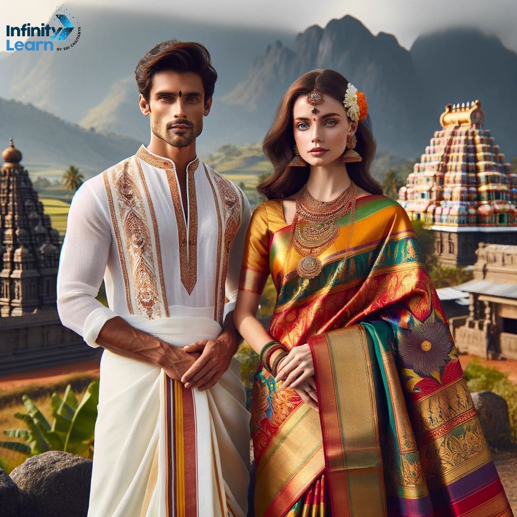 Traditional Dress of Tamil Nadu Couple
