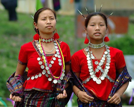 Image of Miji Tribe Woman With Traditional Dress Arunachal Pradesh, India.