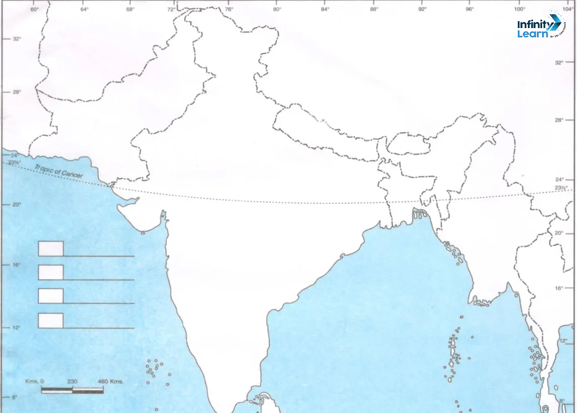 Physical Map of India Picture
