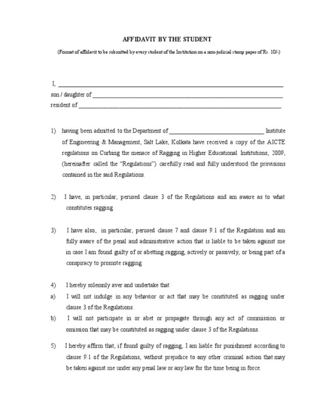 Anti Ragging Form DU