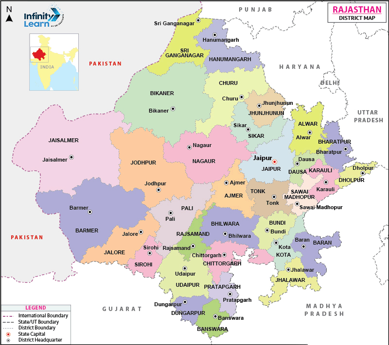 capital of rajasthan in map