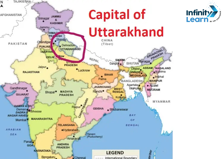 Capital of Uttarakhand Map