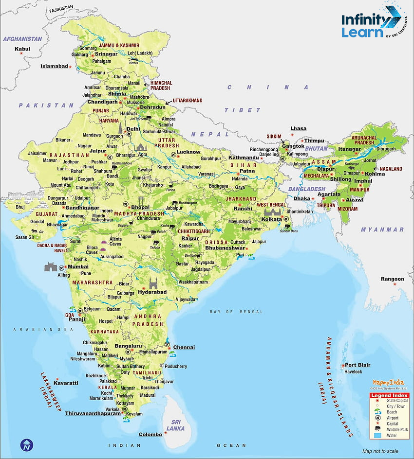 Rivers of India on Map