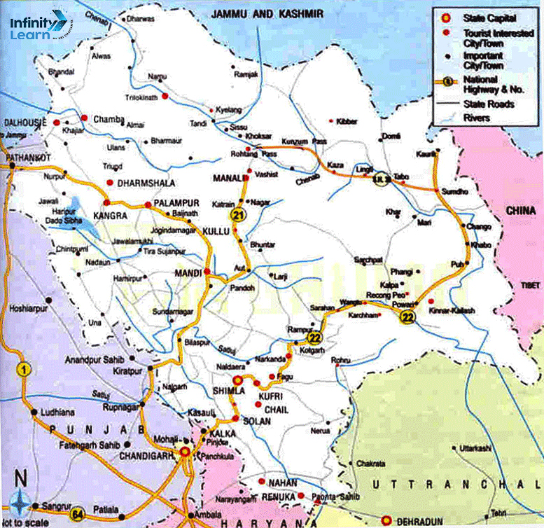  himachal pradesh road map 